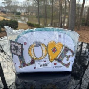 NWT Brighton Charmed Love Cosmetic Bag with Yellow and Red Accents